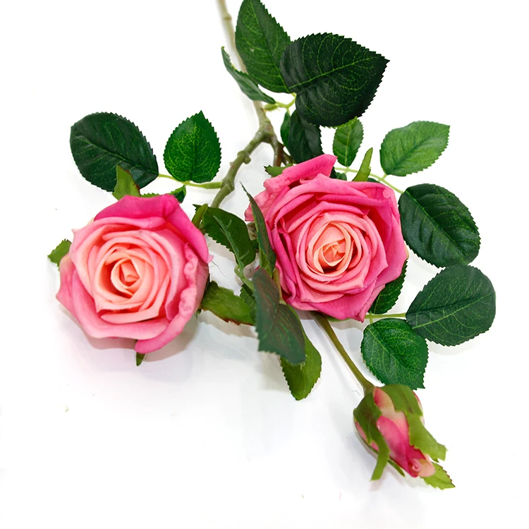 Factory Long Stem Artificial Rose Flowers French Rose Wedding Flower