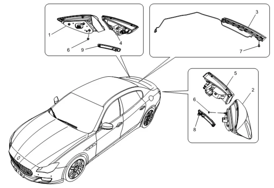 Hot Sell Tail Lamp Set of 4 Taillight For Maserati Ghibli 2013 2018 670008482 670008481 supplier