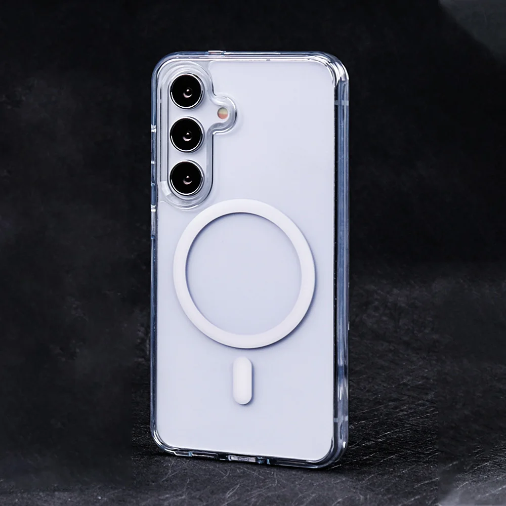 适用于三星 Galaxy A16 S25 的透明磁性硬质防震手机壳