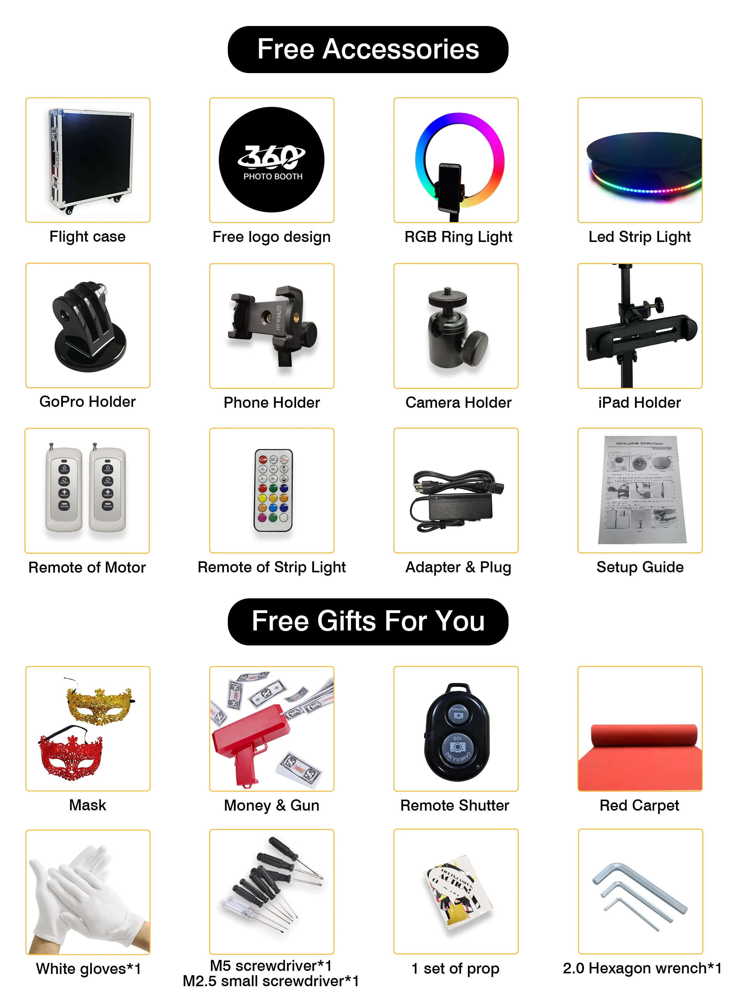 360 Degree Selfie Rotation 3D Photobooth Set Compatible With Smartphones SLR iPad and Camera
