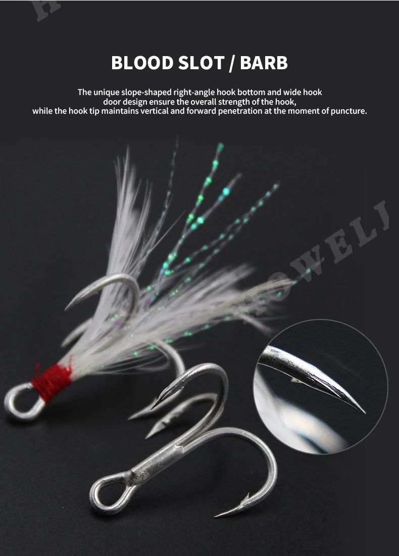 Matte Tin Triple Anchor Hook 414 Sharpened Cutting Point High Carbon