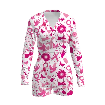 2021 billions onesie adults sexy Sleepwear long sleeve breast cancer onesie pajama