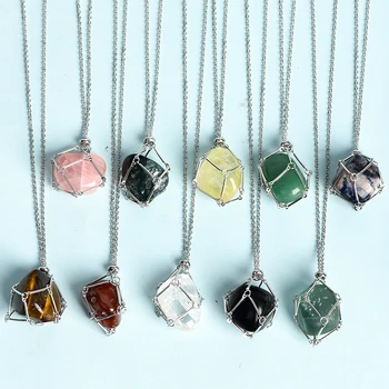 Metal Net Chakra Crystal Pendant
