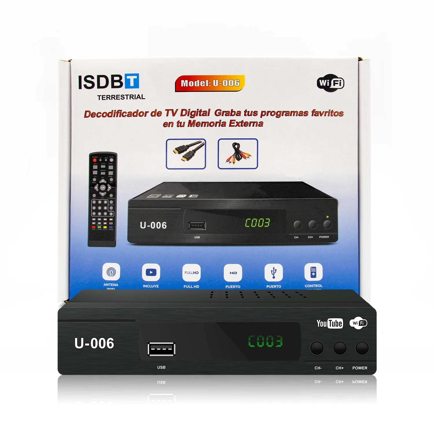 Factory Price ISDB T Digital Tv Receiver Free to air Tv Decoder for Chile Brazil Full HD Isdb t Tv Box