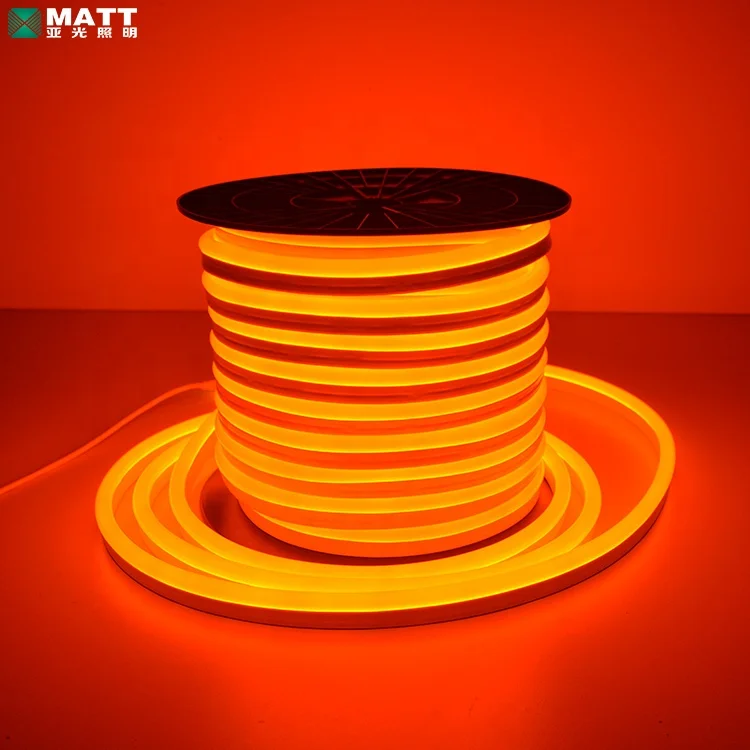 LED Neon Flex 24V - 10W/m - Rolle 50m - 6x12mm - ORANGE Lichtfarbe Orange