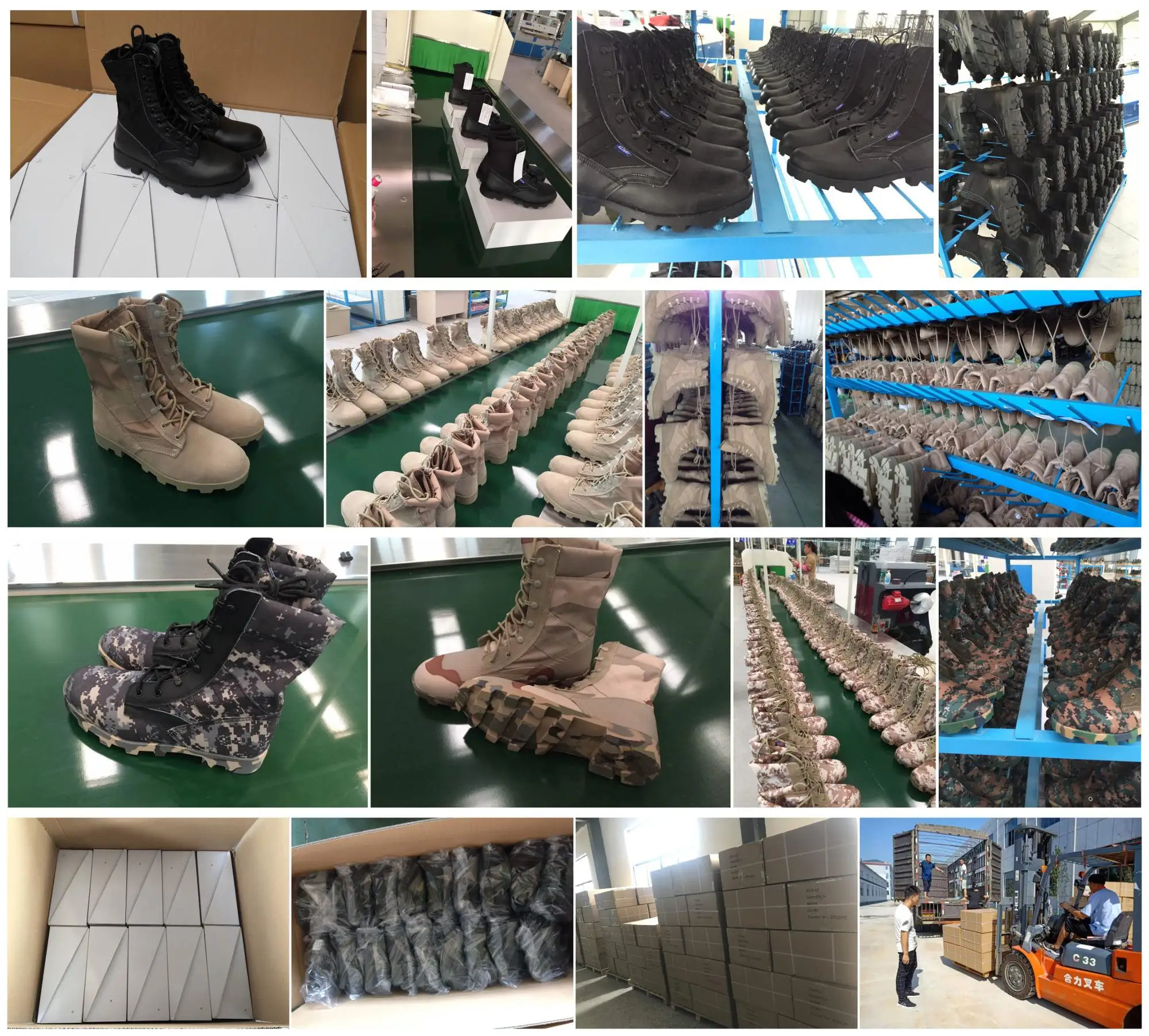 sand military boots factory sale side zippermagic tape design police boots hsm031-12