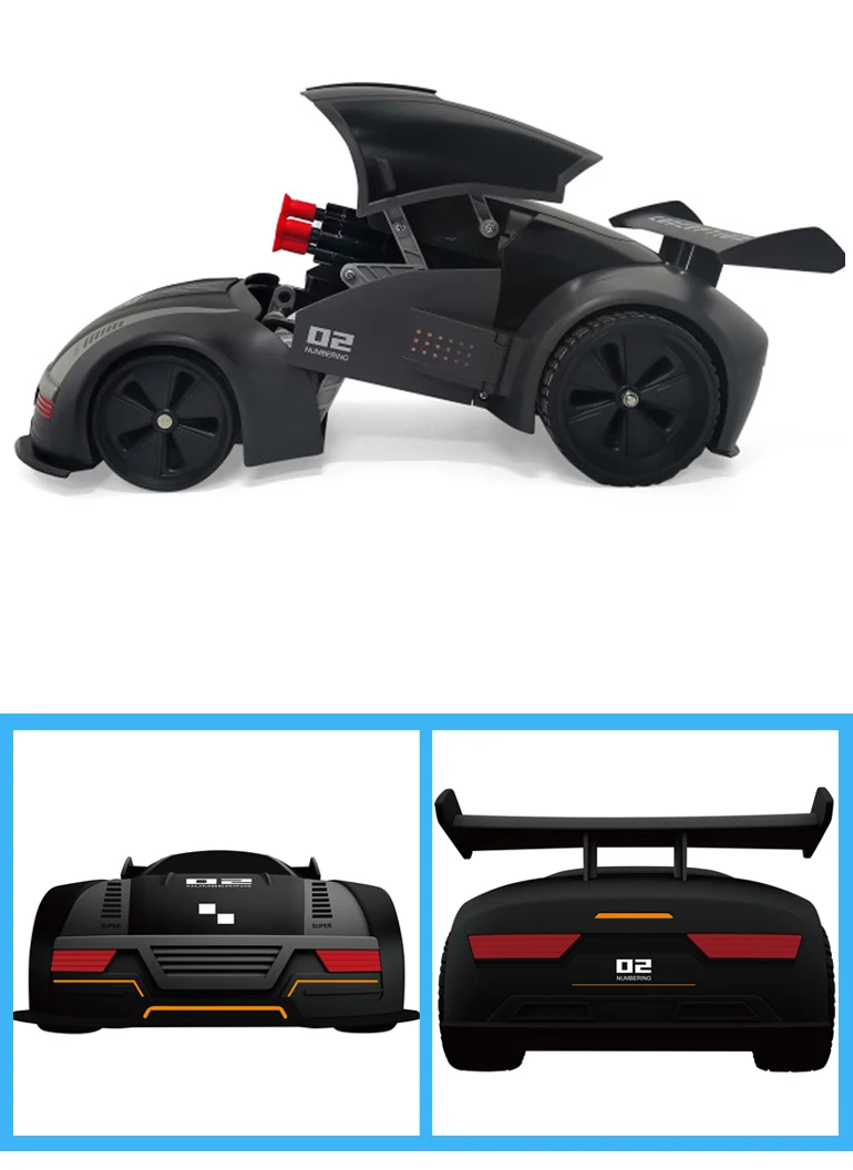 2021热销遥控汽车玩具儿童变形炮弹车灯酷旋转rc玩具