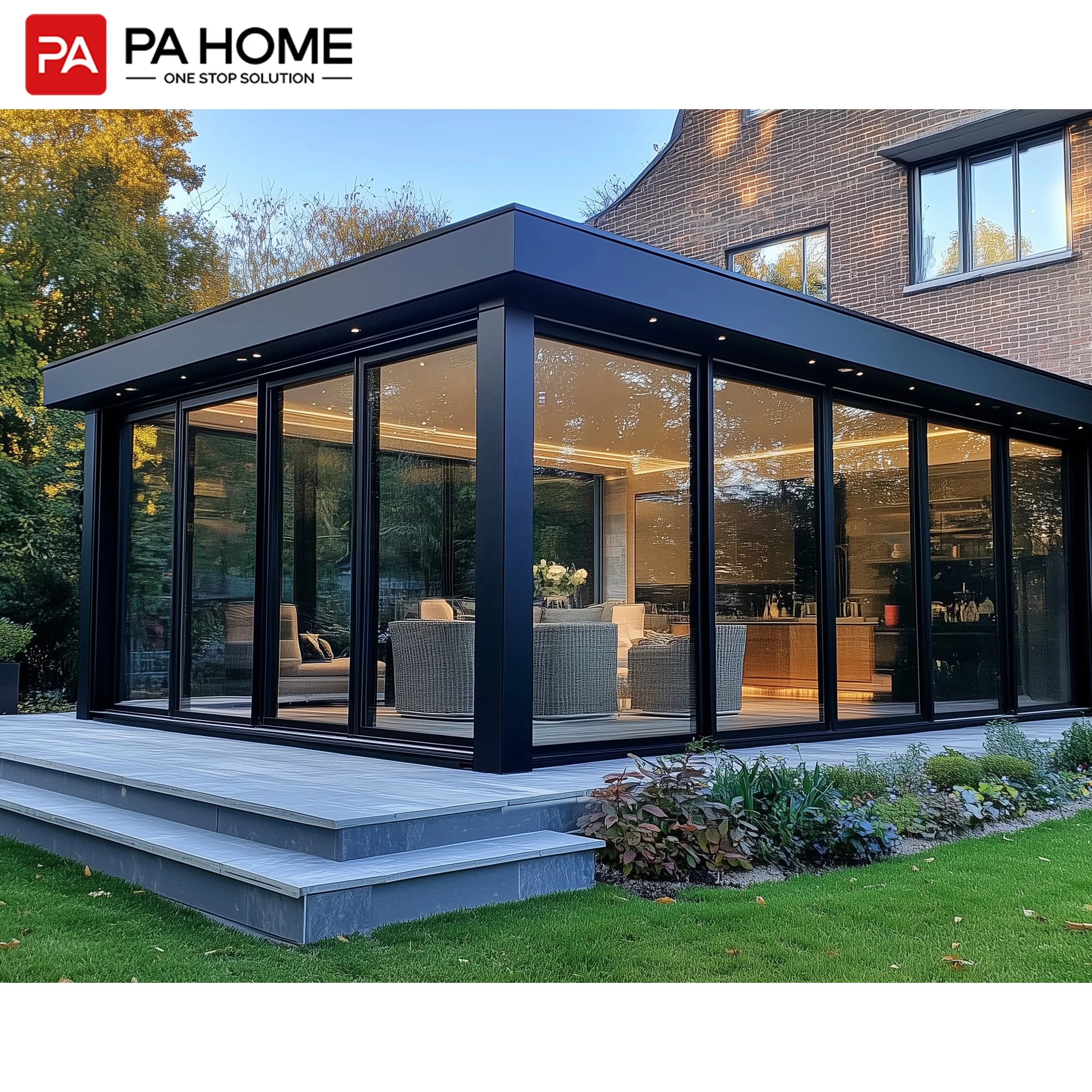 PinAi Modular Custom Window Commercial Solarium Outdoor Aluminum Glass Sunroom