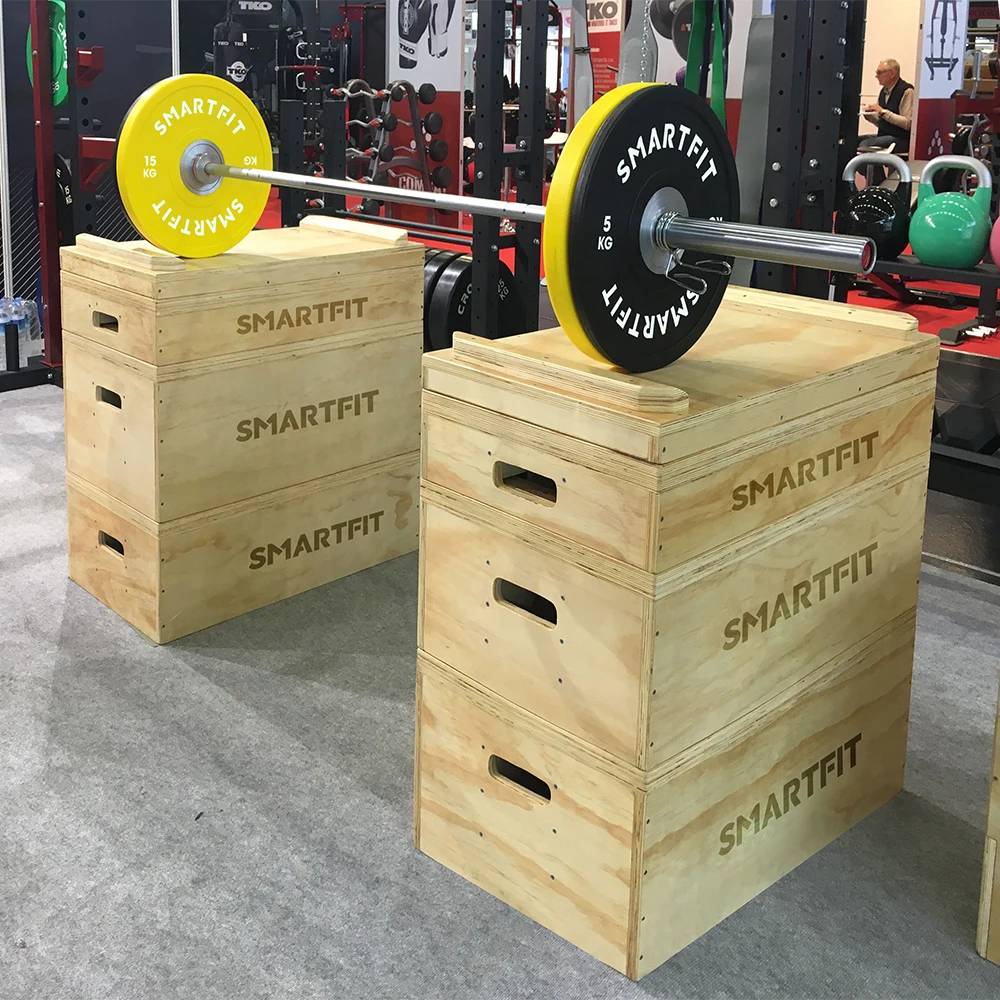 Smartfit Weightlifting Platform Wooden Stackable Jerk Blocks Boxes