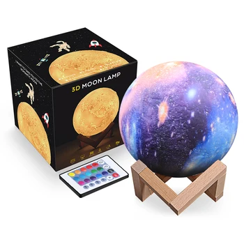 16 Color USB RGB Colorful Universe Touch& Remote Control Decorative 3D Led Night Moon lamp with Kids Bedroom Gift Night Lights