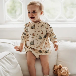 Autumn and Winter Baby Boys' Long-Sleeved Printed 100% Cotton Romper Guangdong Origin BR-93221 ODM Supply