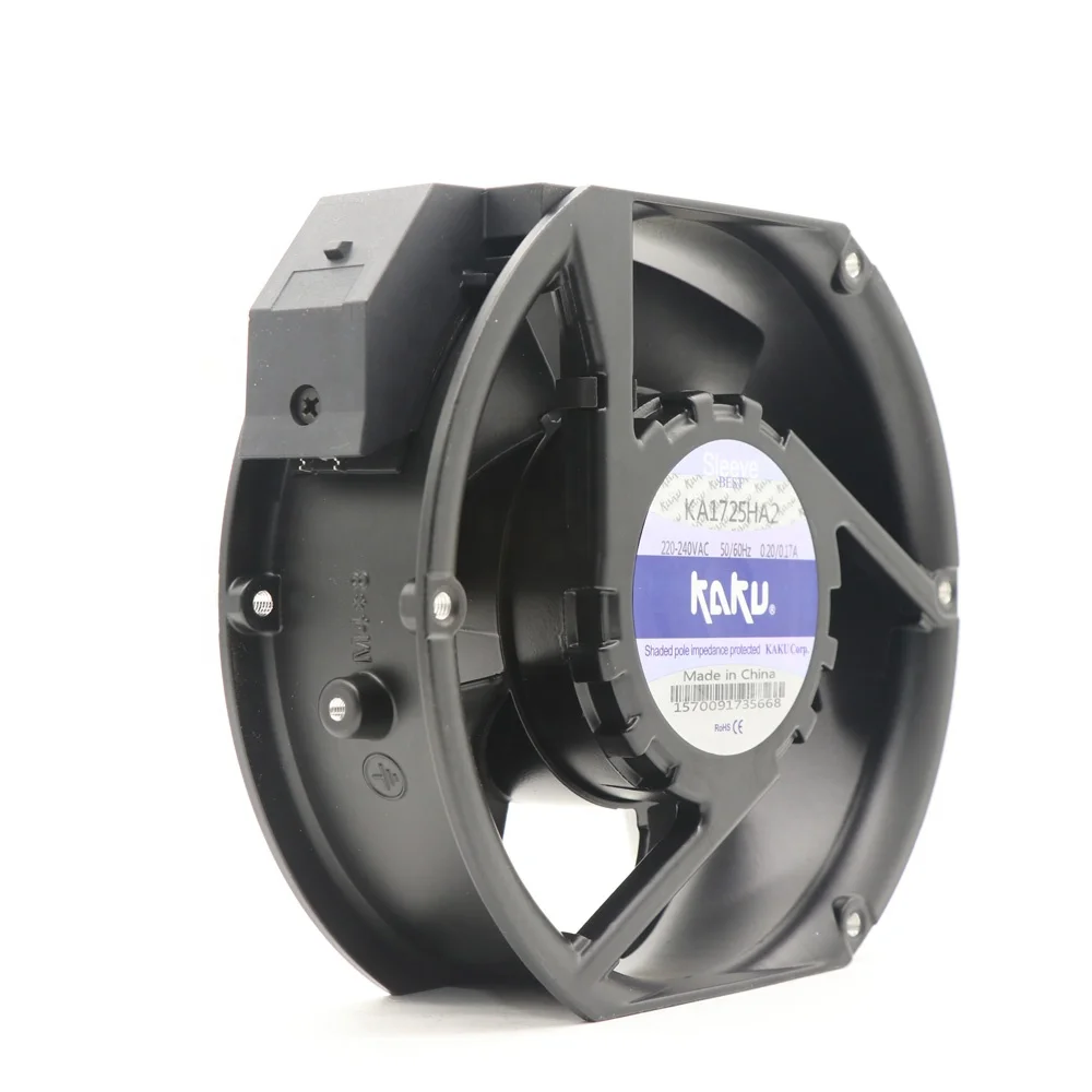 冷却ファン KA1725HA2 サーバークーラーファン KA1725HA2 220V マグネシウム合金 高温耐性 防水 オイリーファン 17x17x51mm用 : KAKU KA1725HA2 220-240V 50⁄60Hz 172mm x 150mm x 51mm 防水 フルメタル  0.20⁄0.17A 円形アキシャル送風機冷却ファン : パソコン・周辺機器