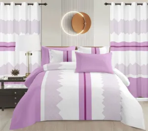 Stylish Floral Printed Bed Sheet Set  8 Pcs Drap Luxurious King Size Bedding Collection Complete Comfortable Home Textile Decor