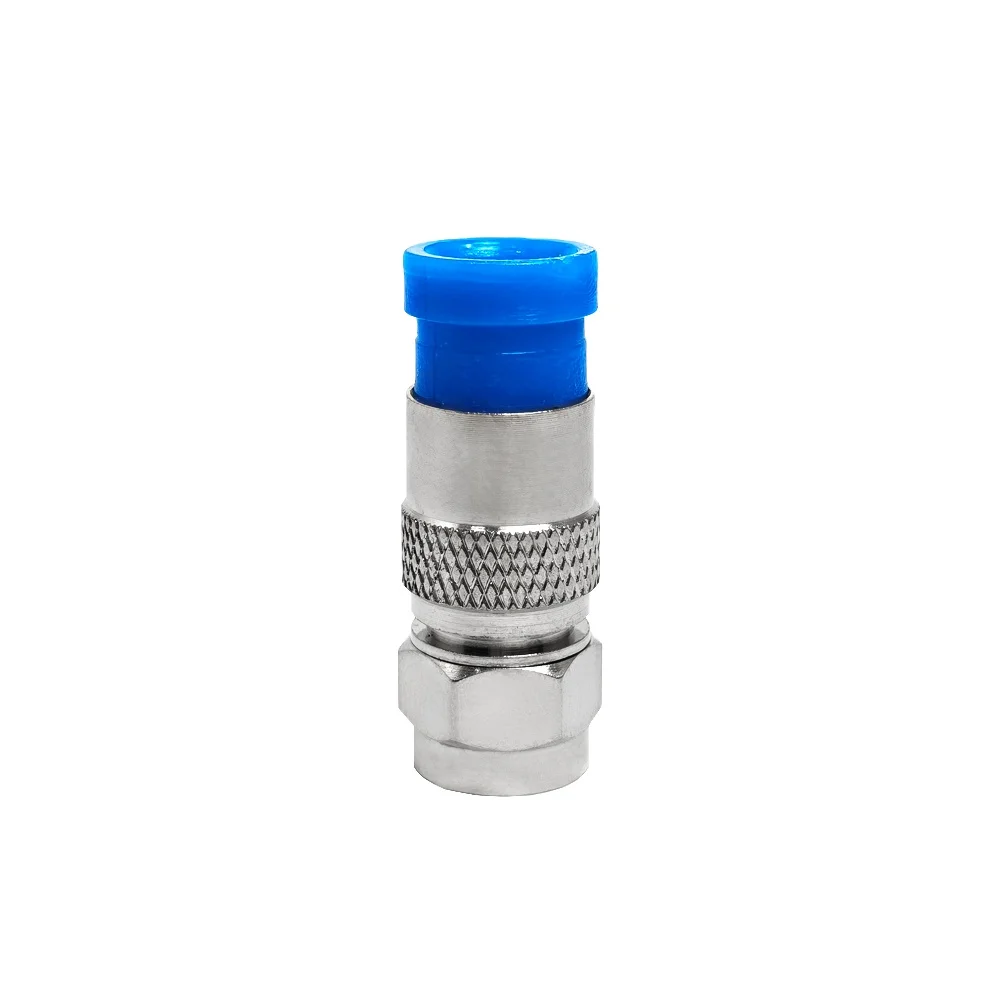 Hot Sale RF Conector F Male Compression Connector for Rg6 Compression Coaxial RG59 Cable