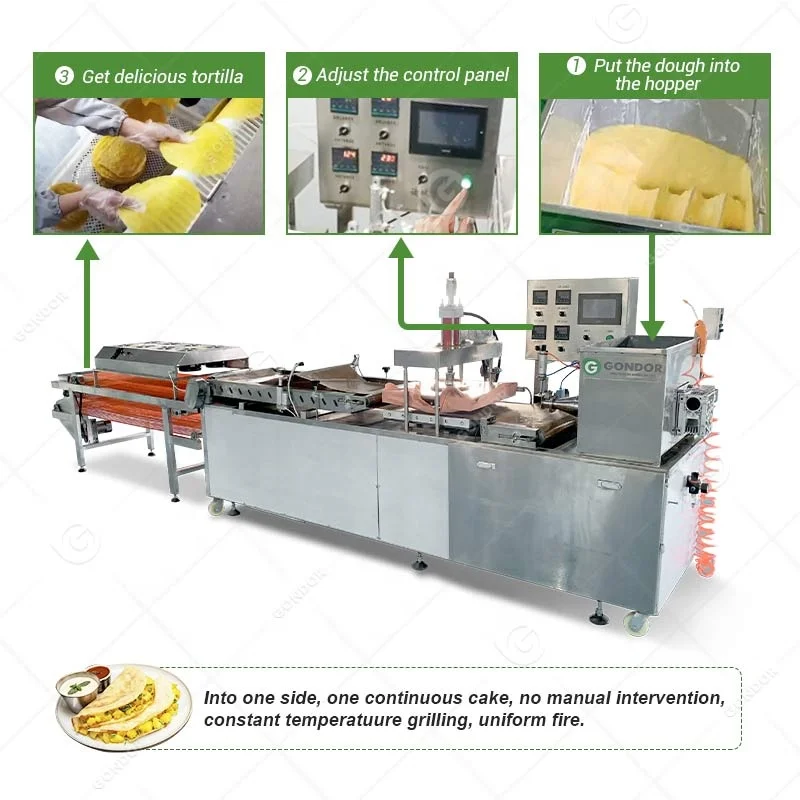 Tortla Bread Production Line Fully Automatic Corn Maquina Para Hacer Industry Taco Wrap Make Machine