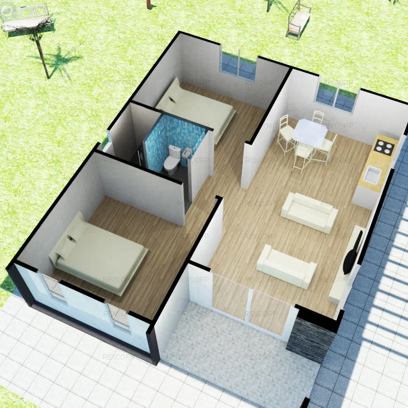 Modular Prefab Steel Structure House Hurricane Proof Prefab Houses Prefabricated Home with Car Porch