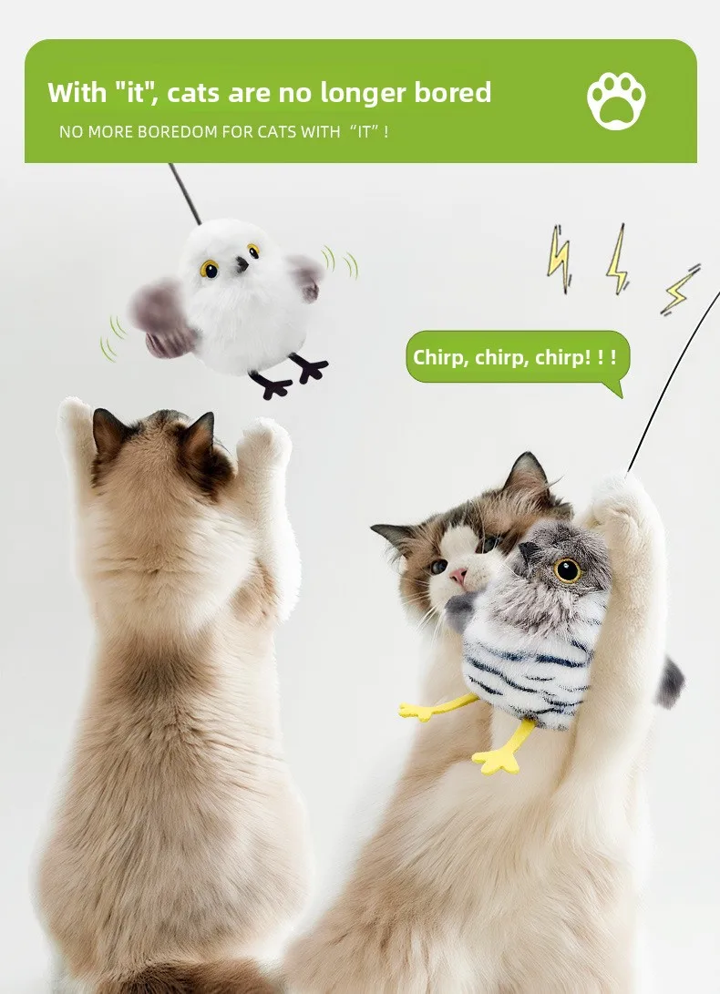 Interactive Bird Toy For Cats With Realistic Sounds And Flight_voghion.com