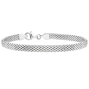 Gold/Silver Plated Stainless Steel Natural Stone 5mm Mesh Link Chain Bracelet for Women