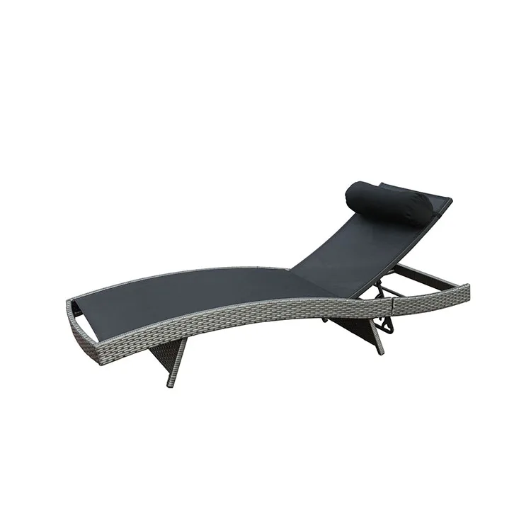 Swimming Pool Folding Chair Rattan Portable Sun Chaise Lounge Chair