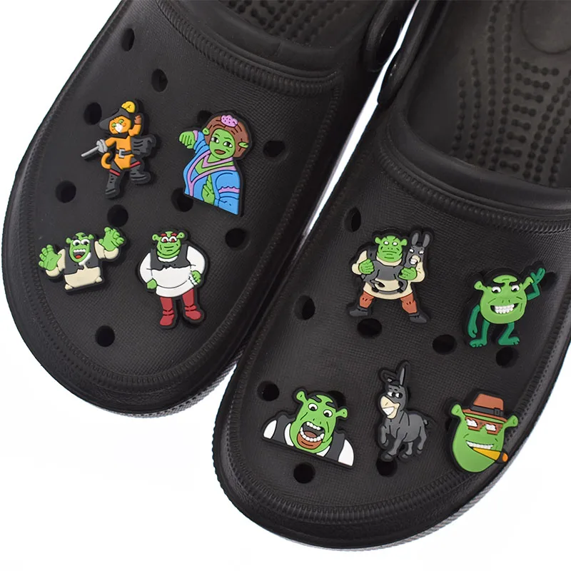 Cartoon Shrek Orelhas Encantos da Sapata Set Crocs Acessórios