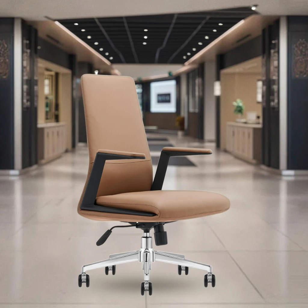 Medium Back Office Guest Chair Steel Reinforcement Dual Density Sponge Commercial Lobby Seating Solution 2