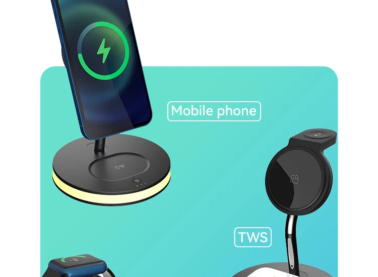 Best Design 3 In 1 Fast Charging 15w Wireless Charger For Mobile Phone