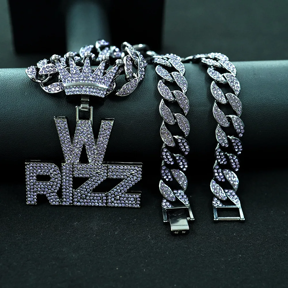 Photo Pendant Iced Out Cuban Link Pendant Silver Gold Letter