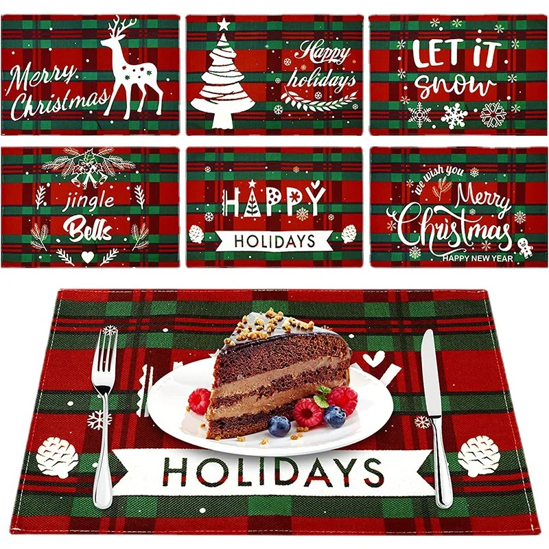 Christmas Placemats For Dining Table 12 X 18 Inch Seasonal Winter Xmas