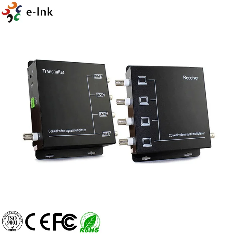 4 Channel Video Converter Transmitter and Receiver for Camera over One Coaxial Cable without Power Adapter