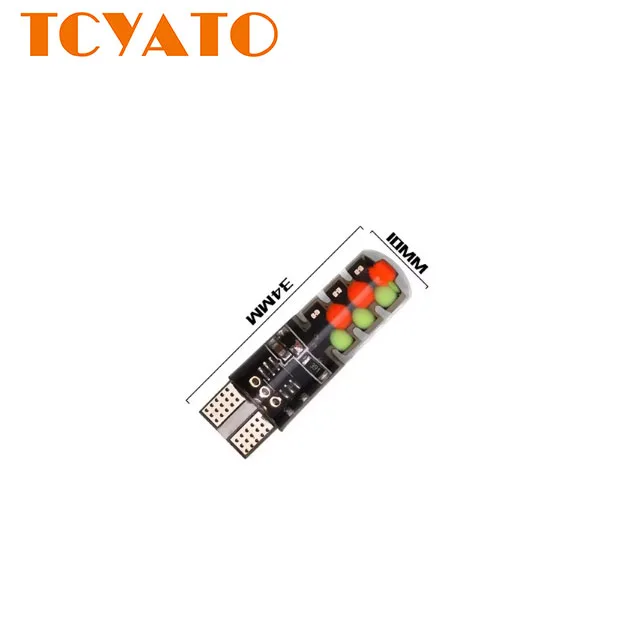 TCYATO  RGB LED T10 Canbus Bulbs for Car Headlight COB Auto Reading Lamp Silicone  Remote Control Strobe Flash Spotlight