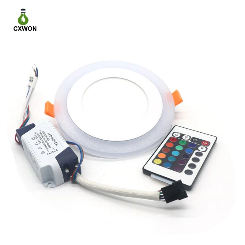Dimmable Dual Color White RGB 6W 9W 18W 24W Downlight Recessed Lights Indoor Lighting Embedded LED Panel Light