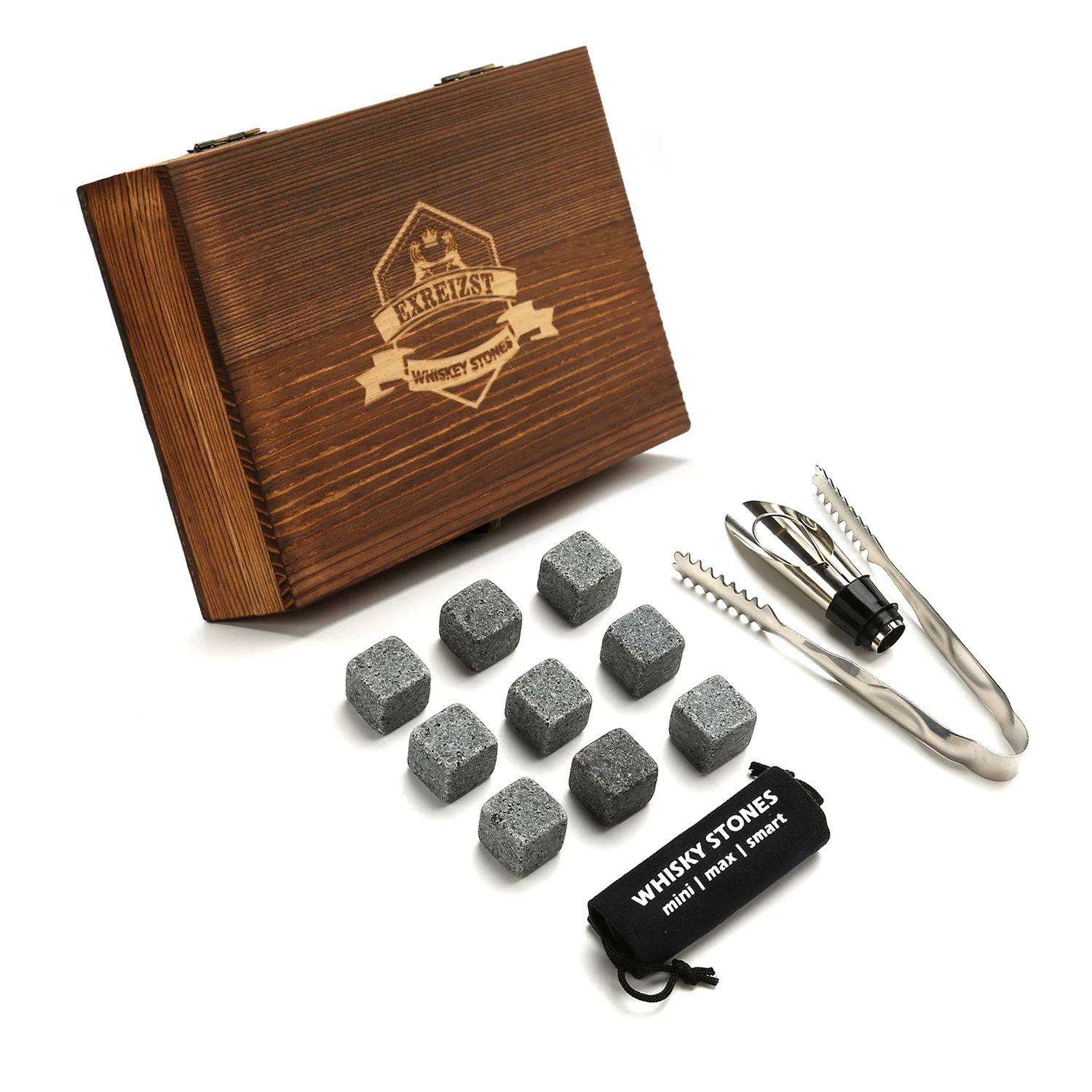 Exreizst Granite Chilling Whiskey Rocks Gift Set (Whiskey Stones