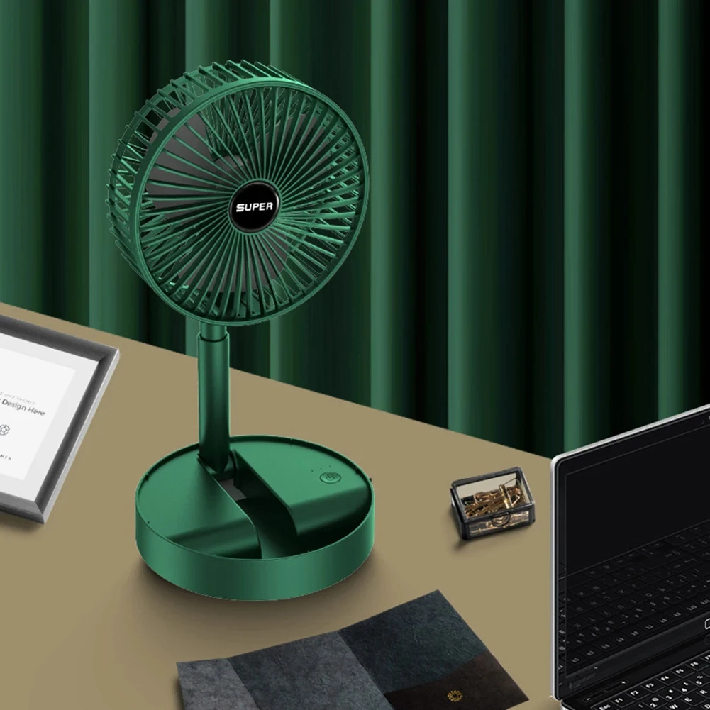 Portable Oscillating Standing Pedestal Fan With Remote Control, 8 Inch Silent, 7200mAh Rechargeable Battery USB Powered Floor Fan, Height Adjustable Foldable Desk Table Fans For Bedroom Home White - View #11