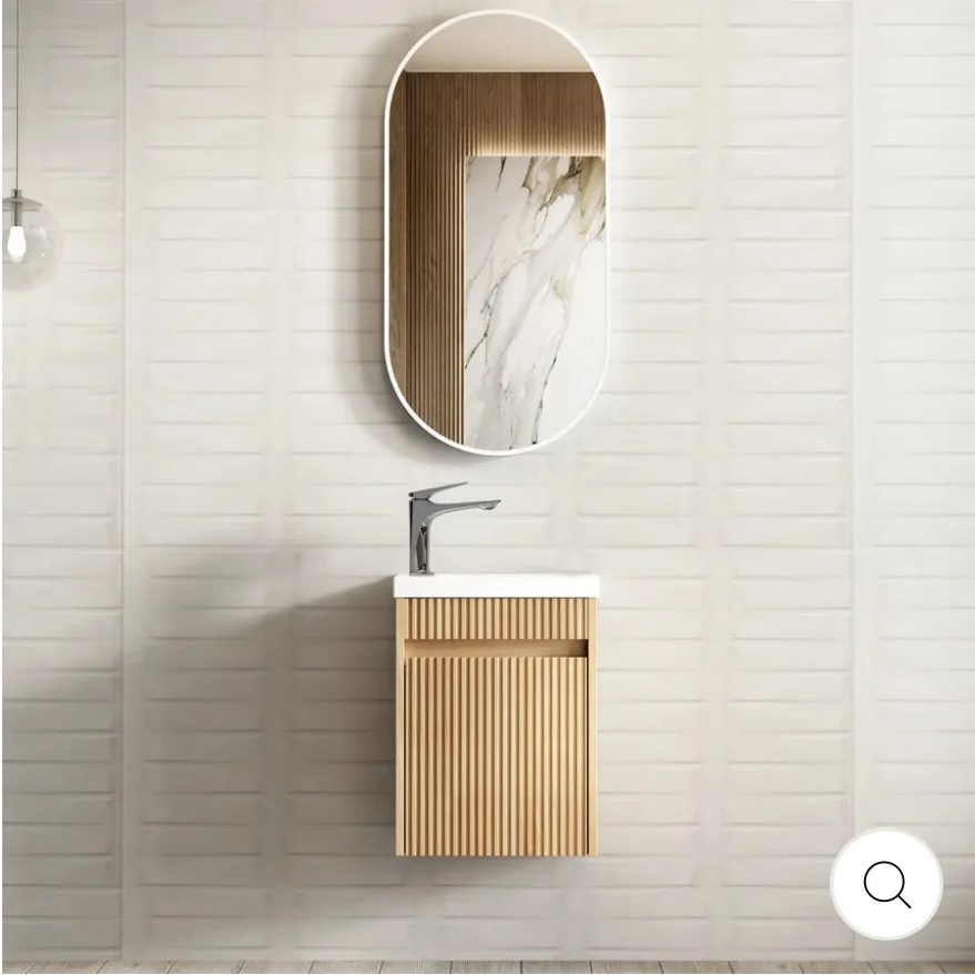 Luxury Modern Custom Color Tiny Floating Small Bathroom Vanity Cabinet and Sink Set for the Small Bathroom