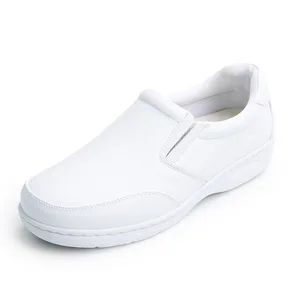 Women and Man Comfort White Nurse Leather Shoe Medical Hospital Uniform Wide 2608