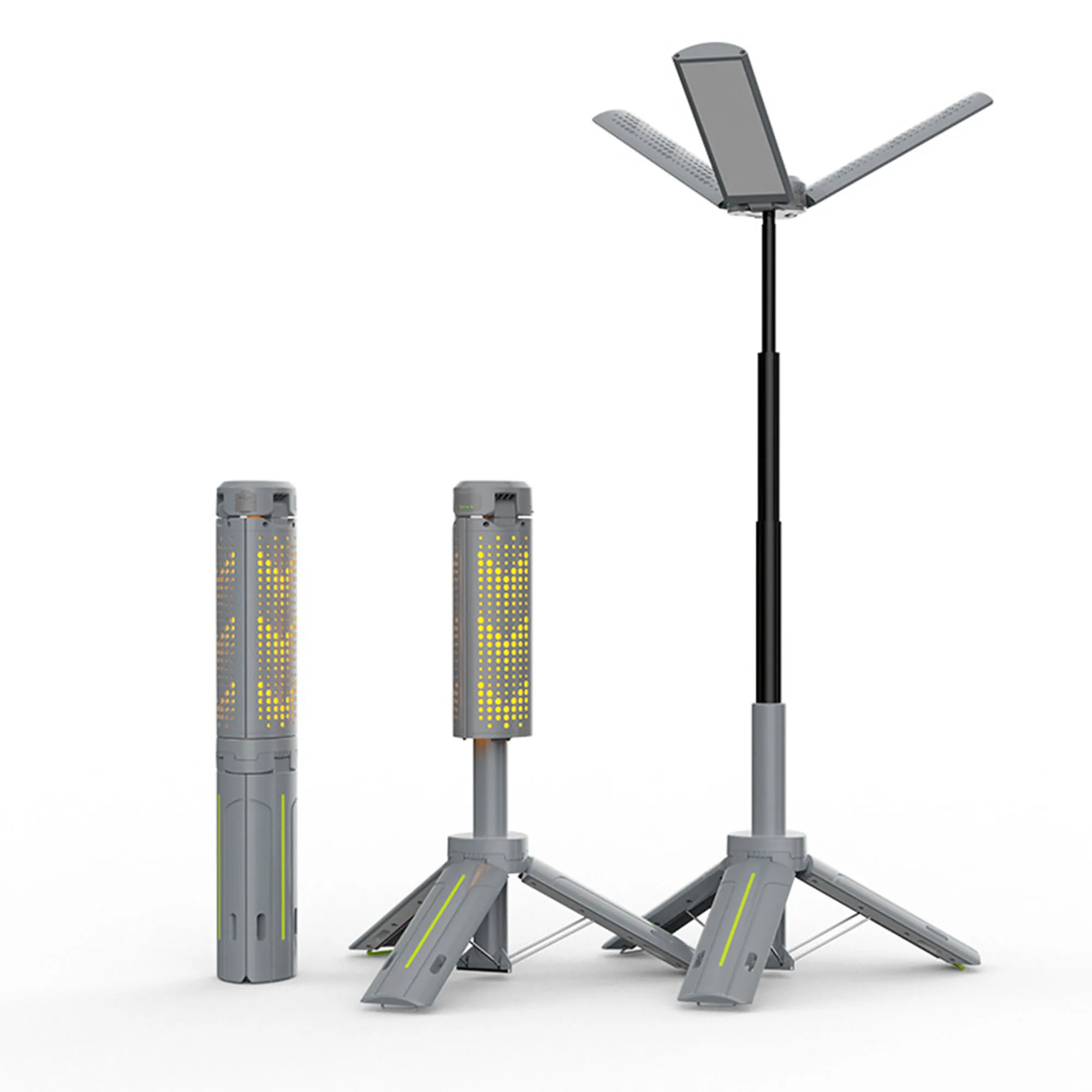 Новинка, высокая яркость, тройной, для кемпинга, рабочий фонарь, рыбалка, тёплый свет пламени, регулировка яркости, портативный, перезаряжаемый рабочий фонарь