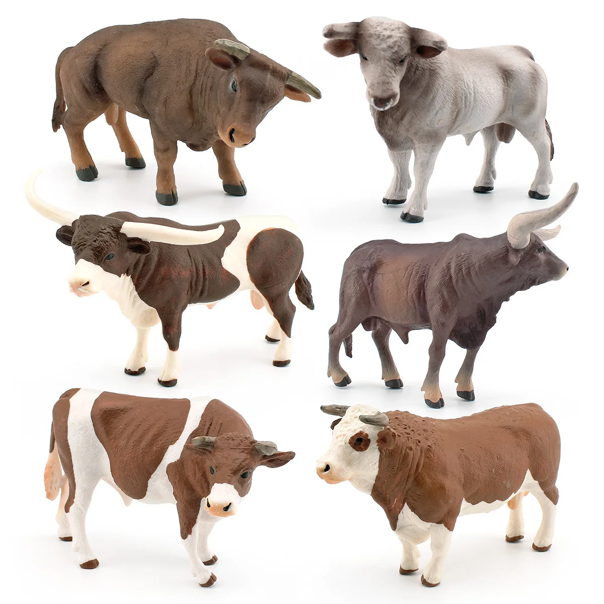 - Simulation Ranch Farm Poultry Brown Cattle Simmental Bull Cow Longhorn Model Decoration