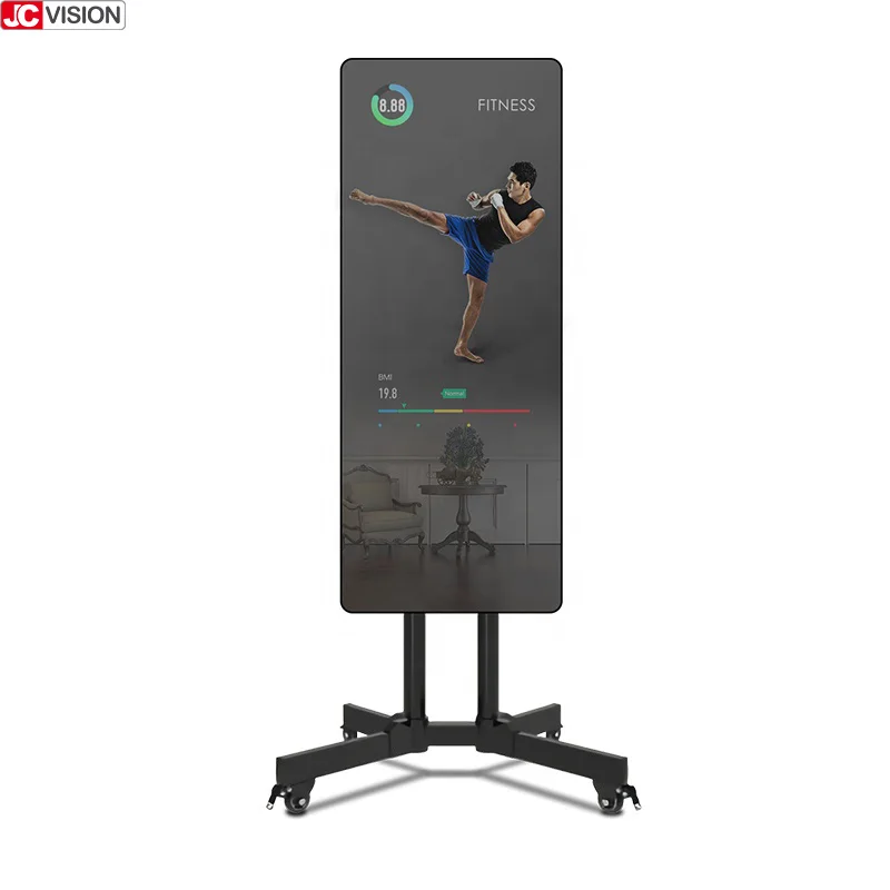 JCVISION 42inch Home fashion smart mirror software intelligent tonal touch screen digital body fitness mirror