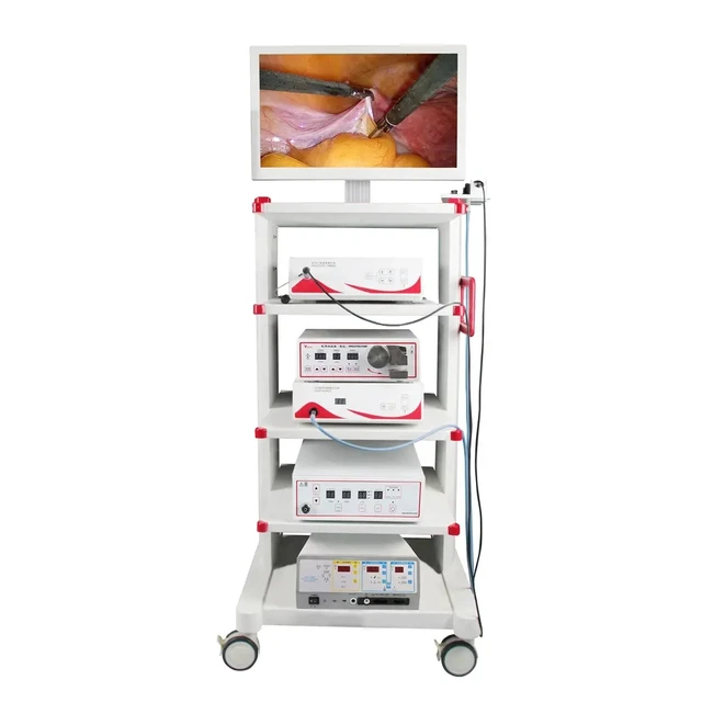 The hospital has a full set of high-definition laparoscopic workstation endoscopic camera system tower unit