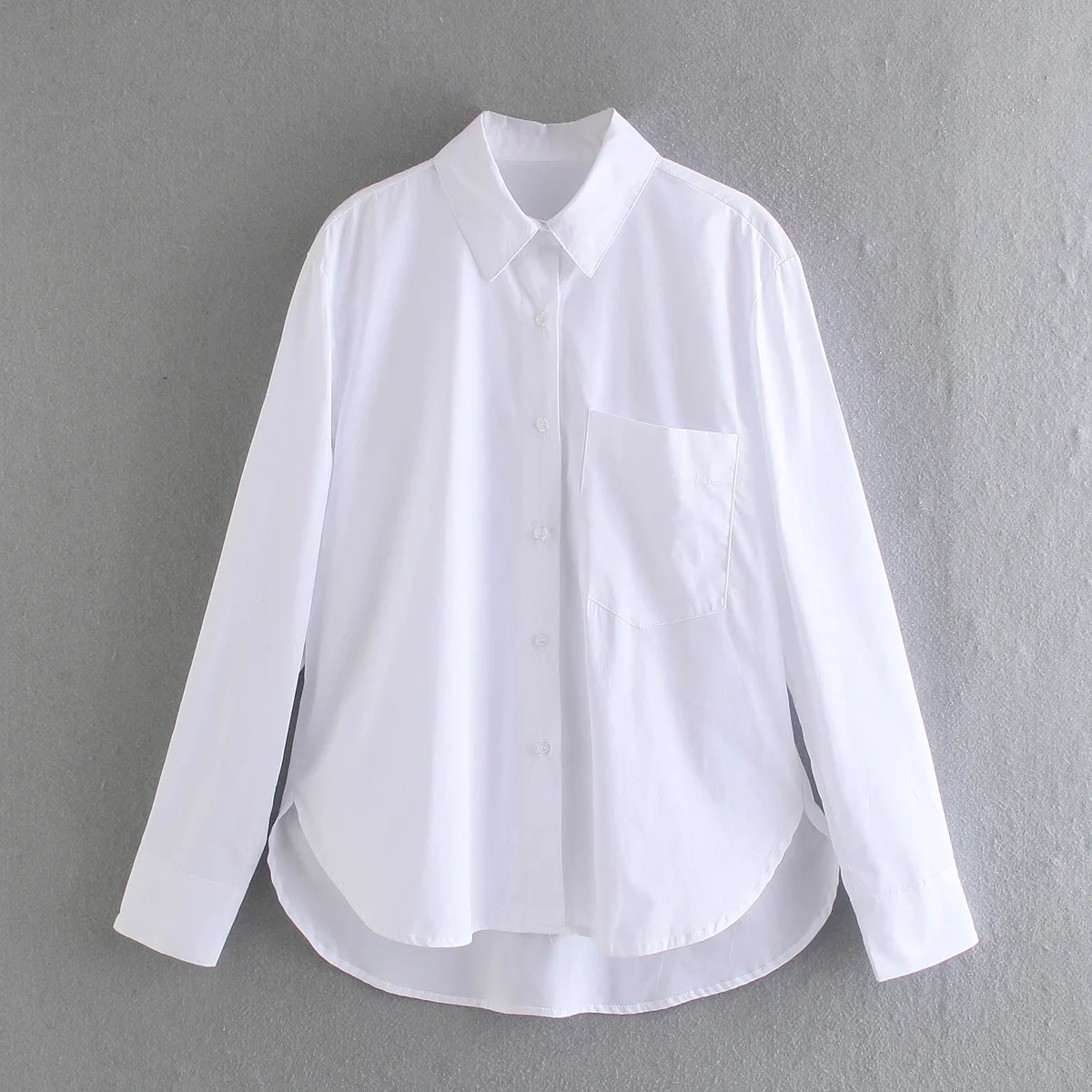 high low white blouse