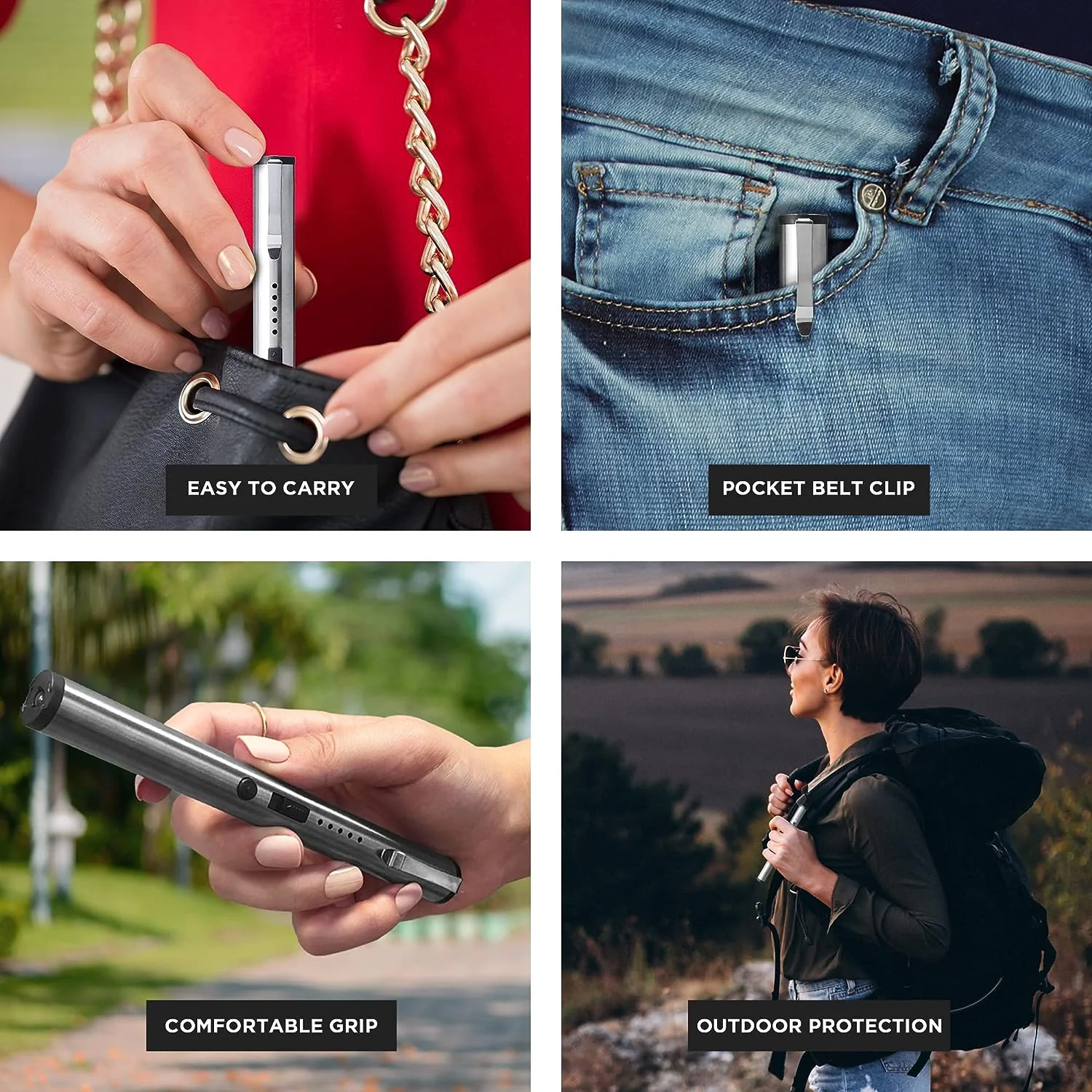 Small Self Defensive Flashlight with USB Rechargeable Flashlight Battery Life Indicator