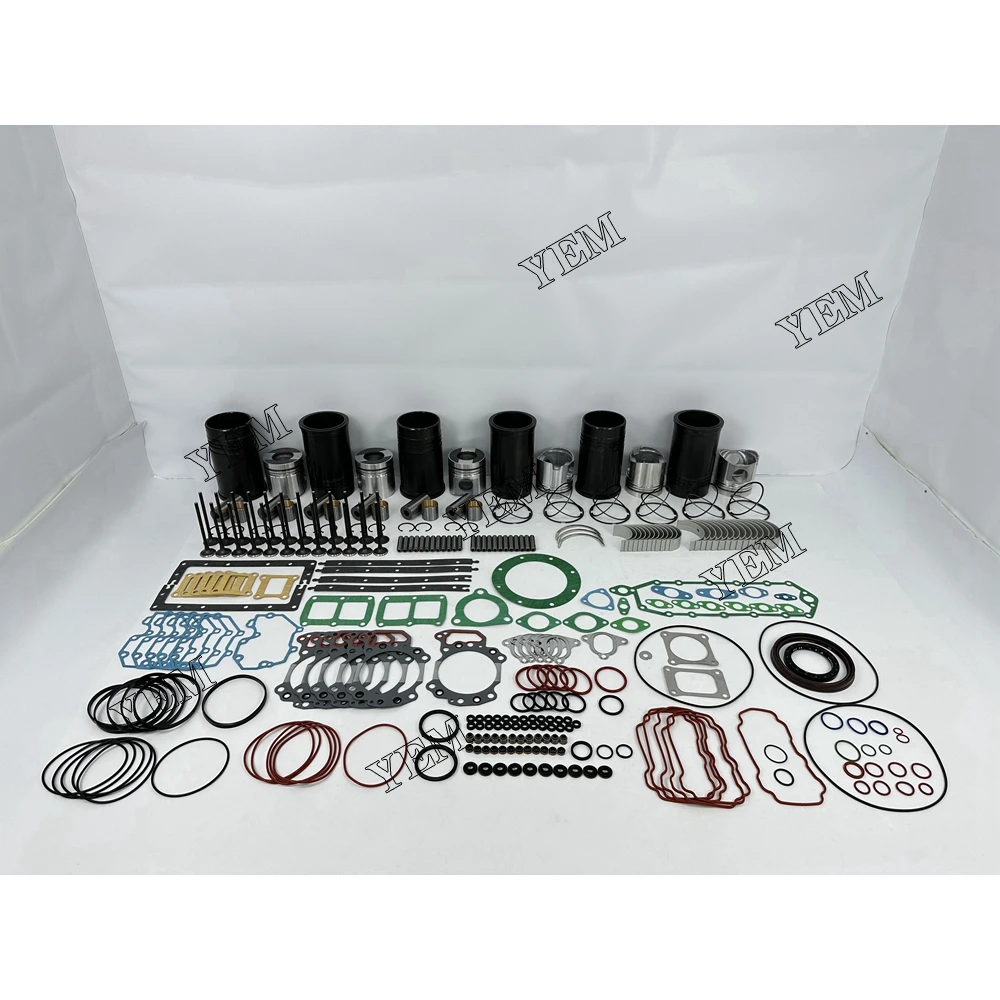 For Komatsu 6D125 Cylinder Liner and Gasket Kit With Bearing Valve Guide Repair Parts Aftermarket Engine Spare Parts