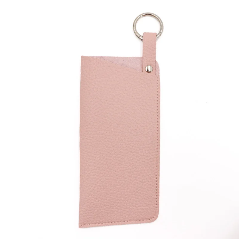PU Leather Eyeglass Case with Metal Belt Clip & Card Pocket, Felt Lining Orsus Soft Slip-In Glasses Case with Pocket Belt Clip  main image 4