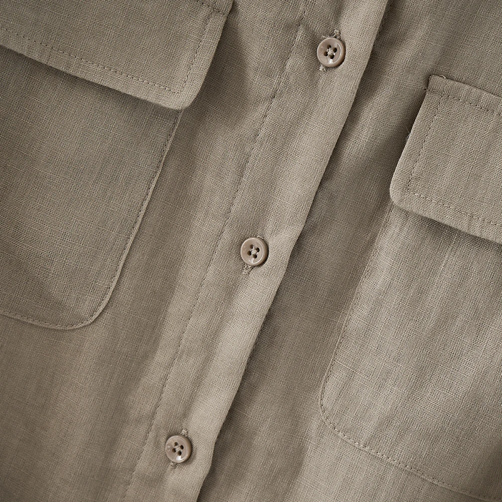 Linen shirt dress back view