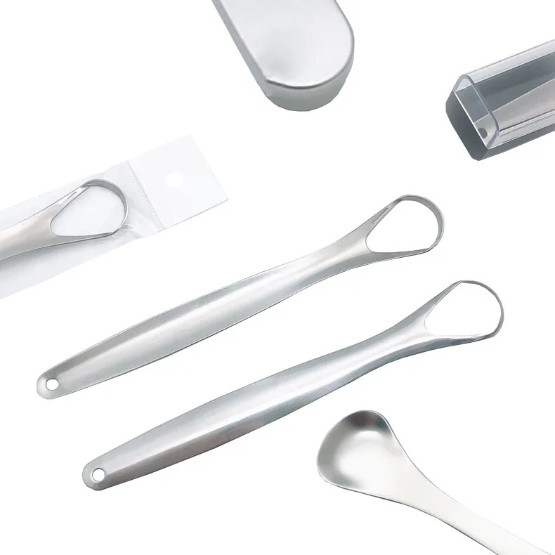 Эко-упаковка Высококачественная щетка для чистки полости рта скребок языка из нержавеющей стали