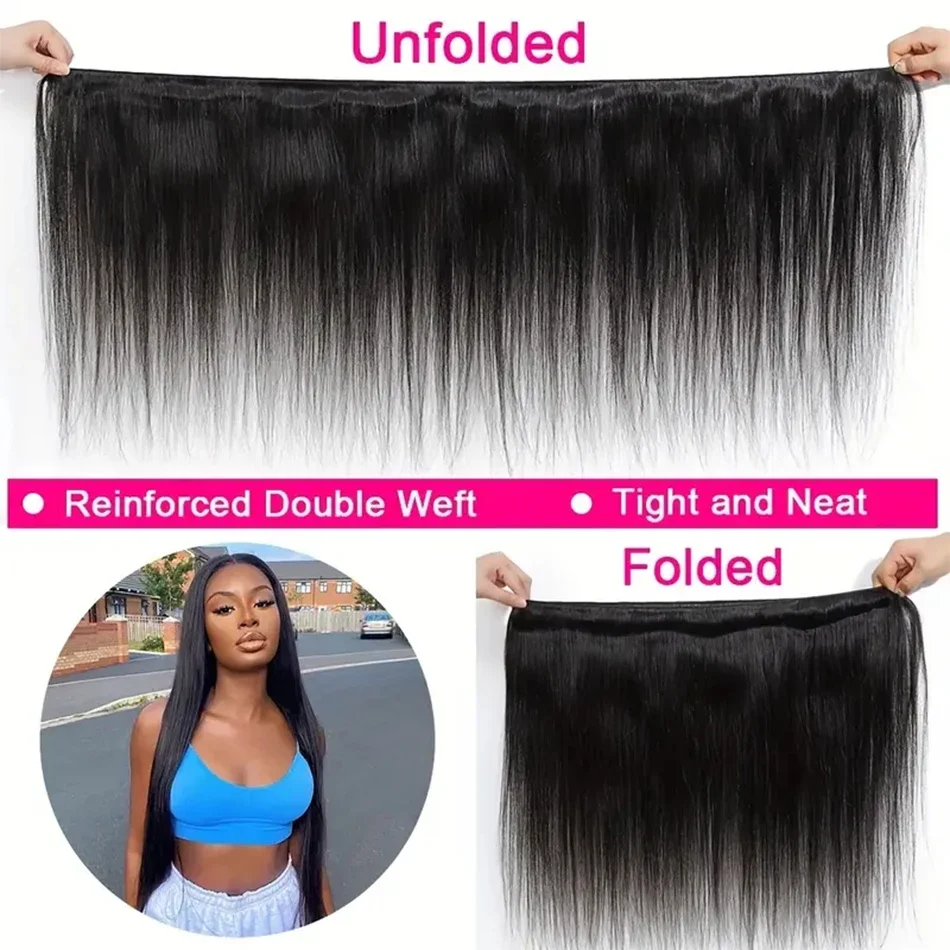 Braziliaanse Remy Human Hair Bundels voor Vrouwen Natuurlijke Zwarte Kleur_voghion.com