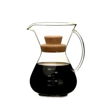 17OZ Handblown pyrex pour over glass mini drip espresso 4 cup/ 6 cup glass coffee maker
