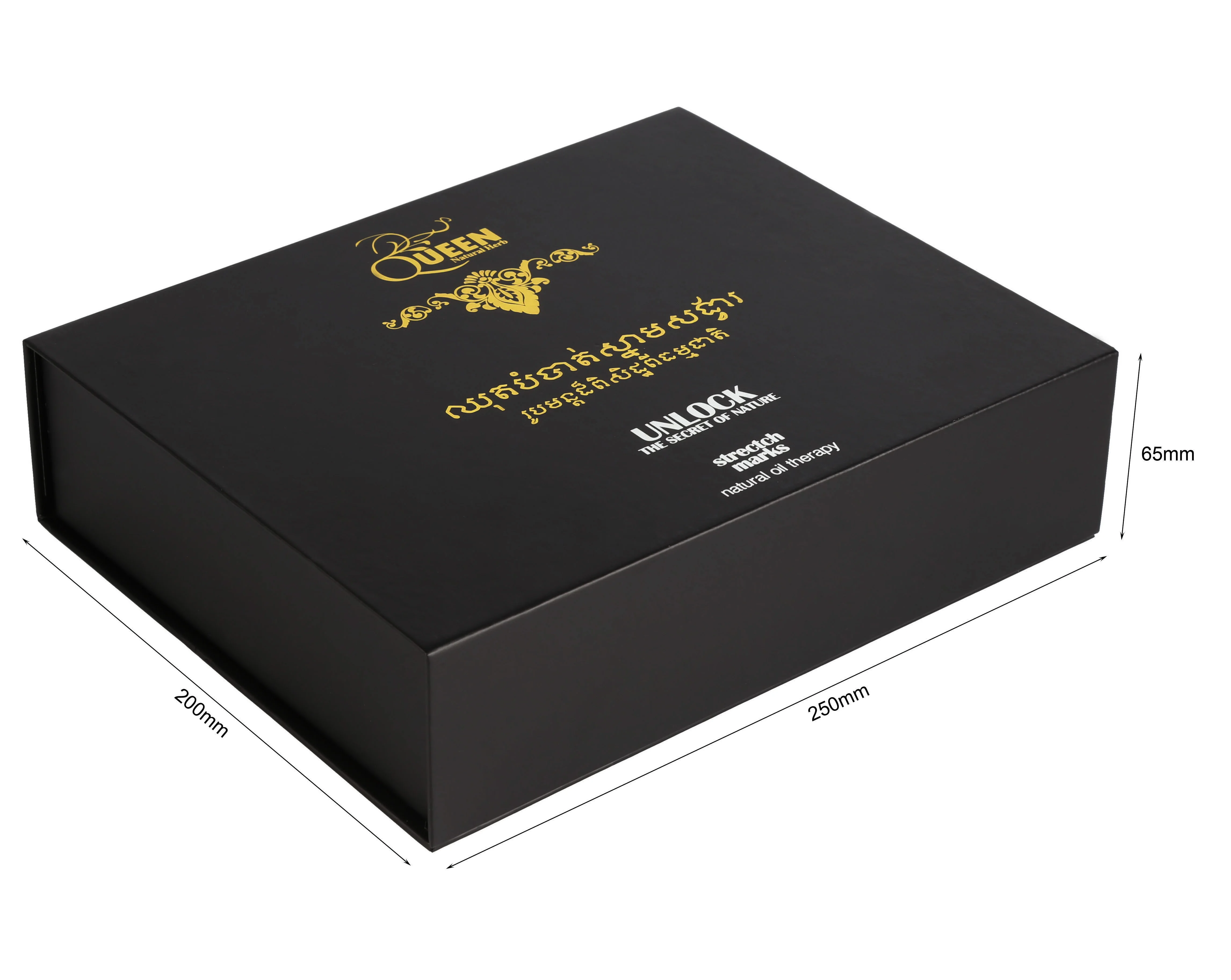 Luxury Rigid Cardboard Paper Box Black Matte Packaging Box Custom Logo ...