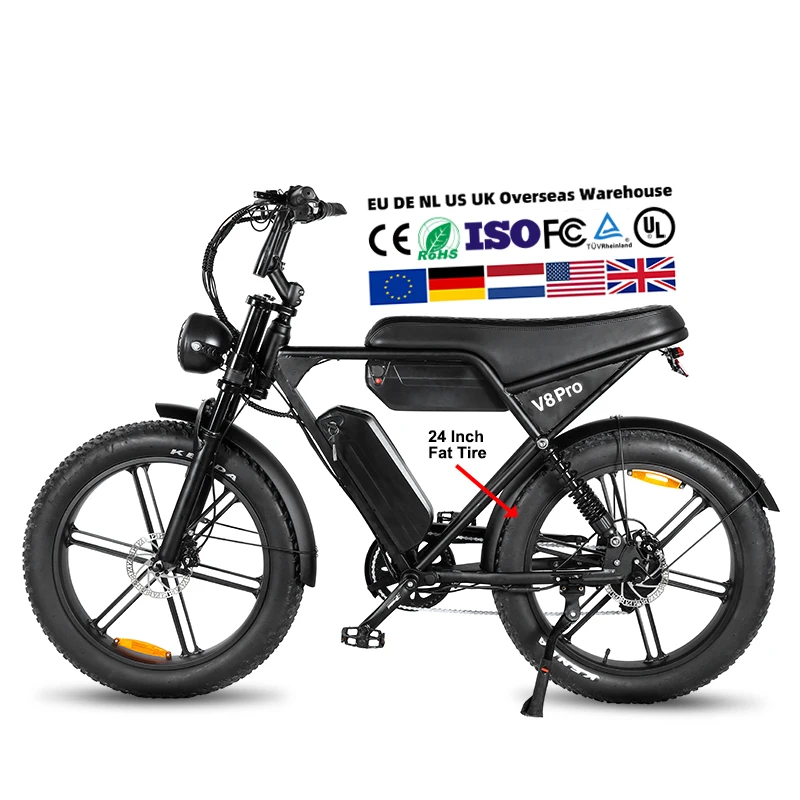 Ouxi V8 Pro Fat Tire Electric Bicycle with 750W Motor and 48V 15Ah Battery for Long-Range Commuting and Off-Road Adventure