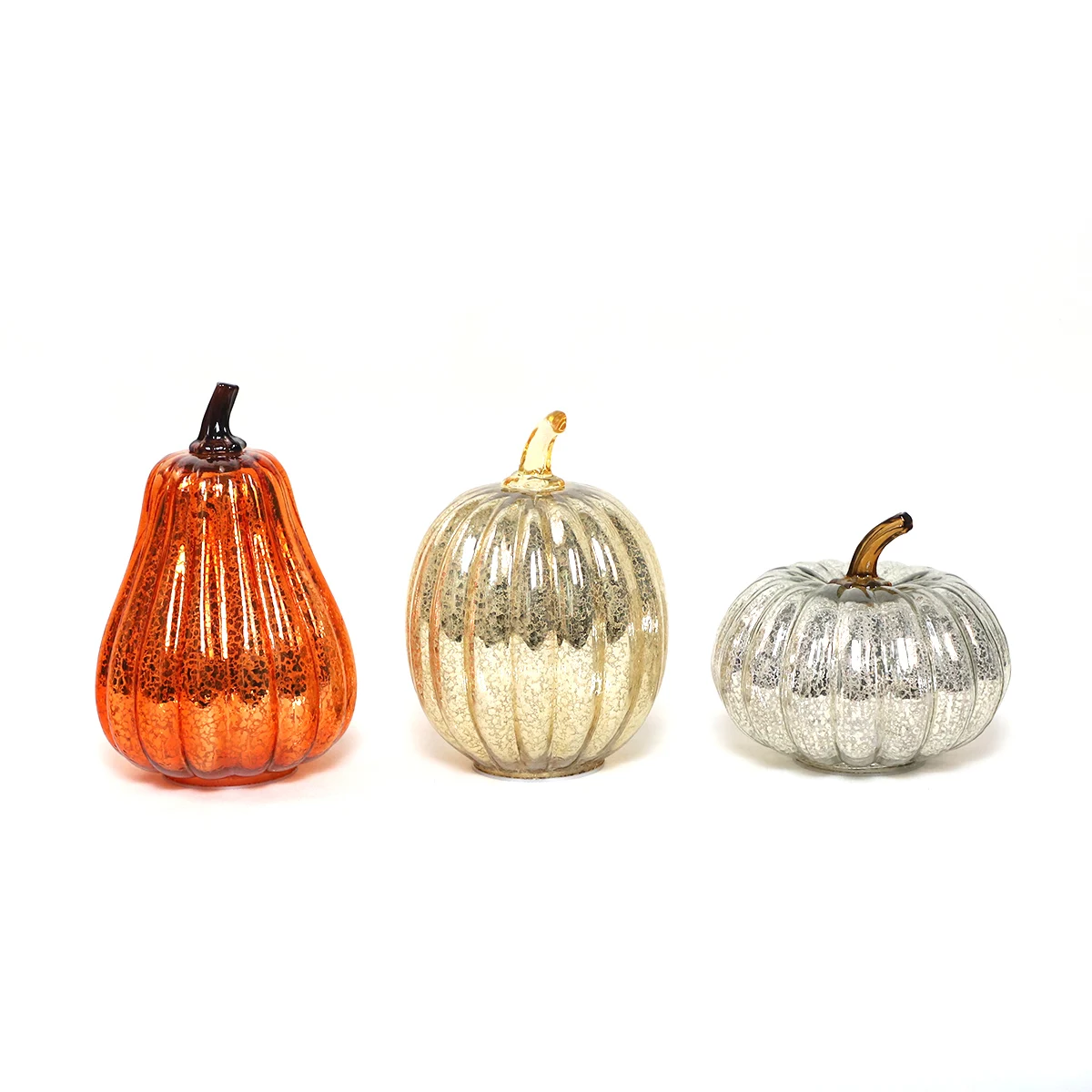 lighted glass small battery operated led pumpkin light crafts halloween home decoration